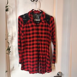 Plaid Button-Up Women's Top
